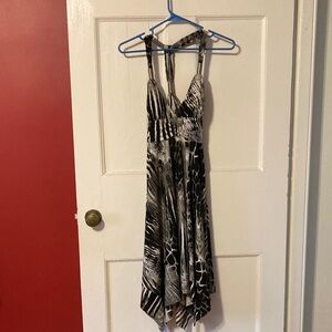 Black and White Halter Dress